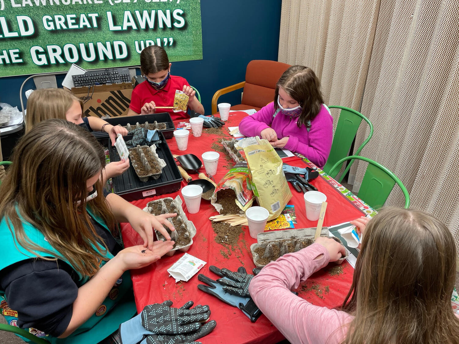 Girl Scout members earned their Gardener's Badge