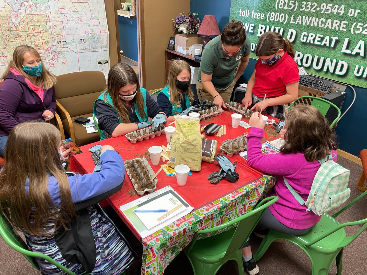 Girl Scout members earned their Gardener's Badge